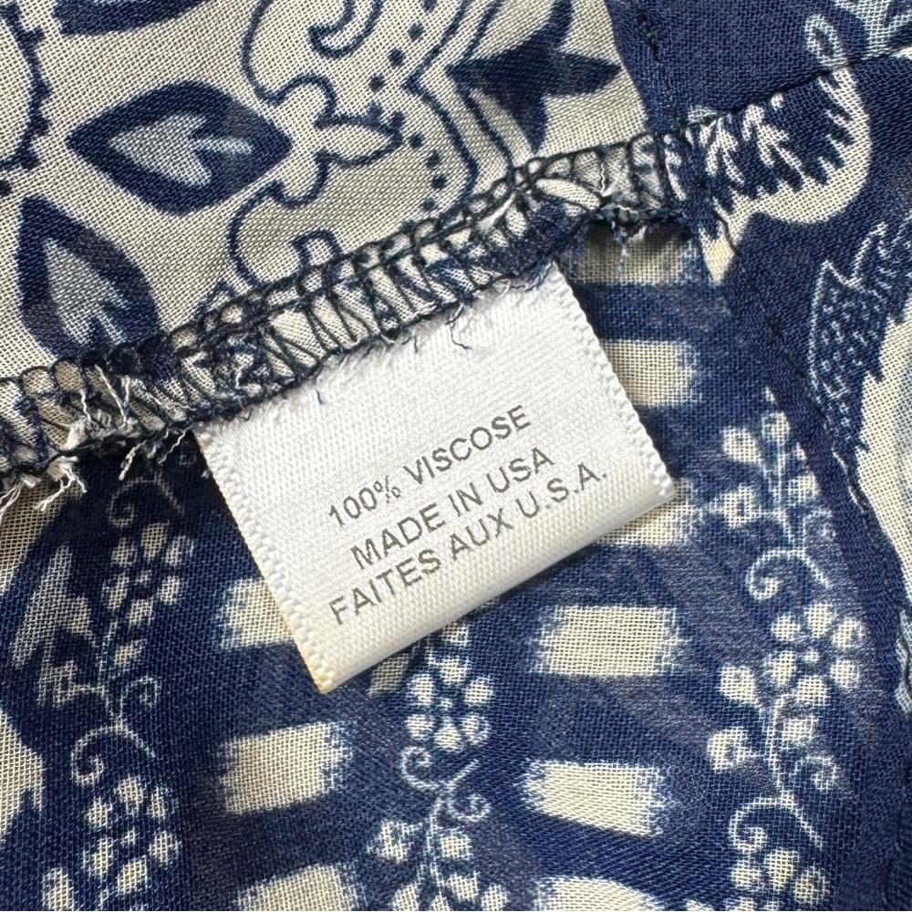Misa Los Angeles Marion Navy Blue White Floral Paisley Ruffle Mini Skirt Small - Picture 12 of 12